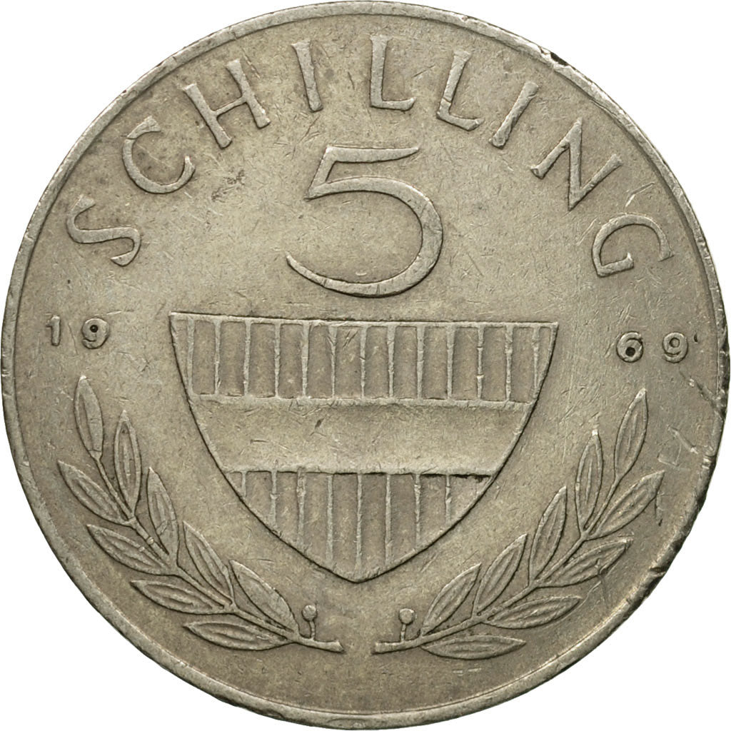 Coin, Austria, 5 Schilling, 1969, VF(30-35), Copper-nickel, KM:2889a