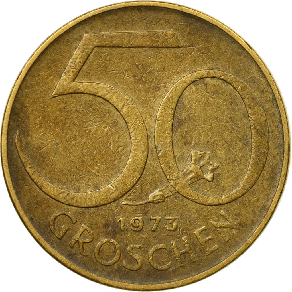 Coin, Austria, 50 Groschen, 1973, VF(30-35), Aluminum-Bronze, KM:2885