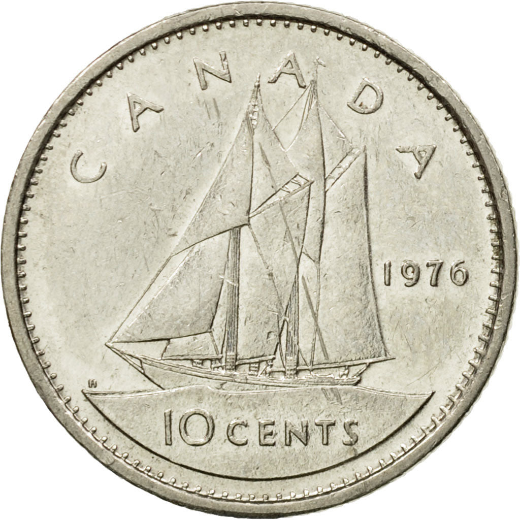 Coin, Canada, Elizabeth II, 10 Cents, 1976, Royal Canadian Mint, Ottawa