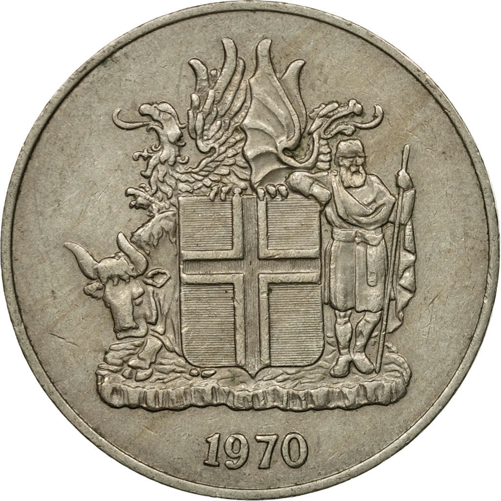 Coin, Iceland, 10 Kronur, 1970, VF(30-35), Copper-nickel, KM:15