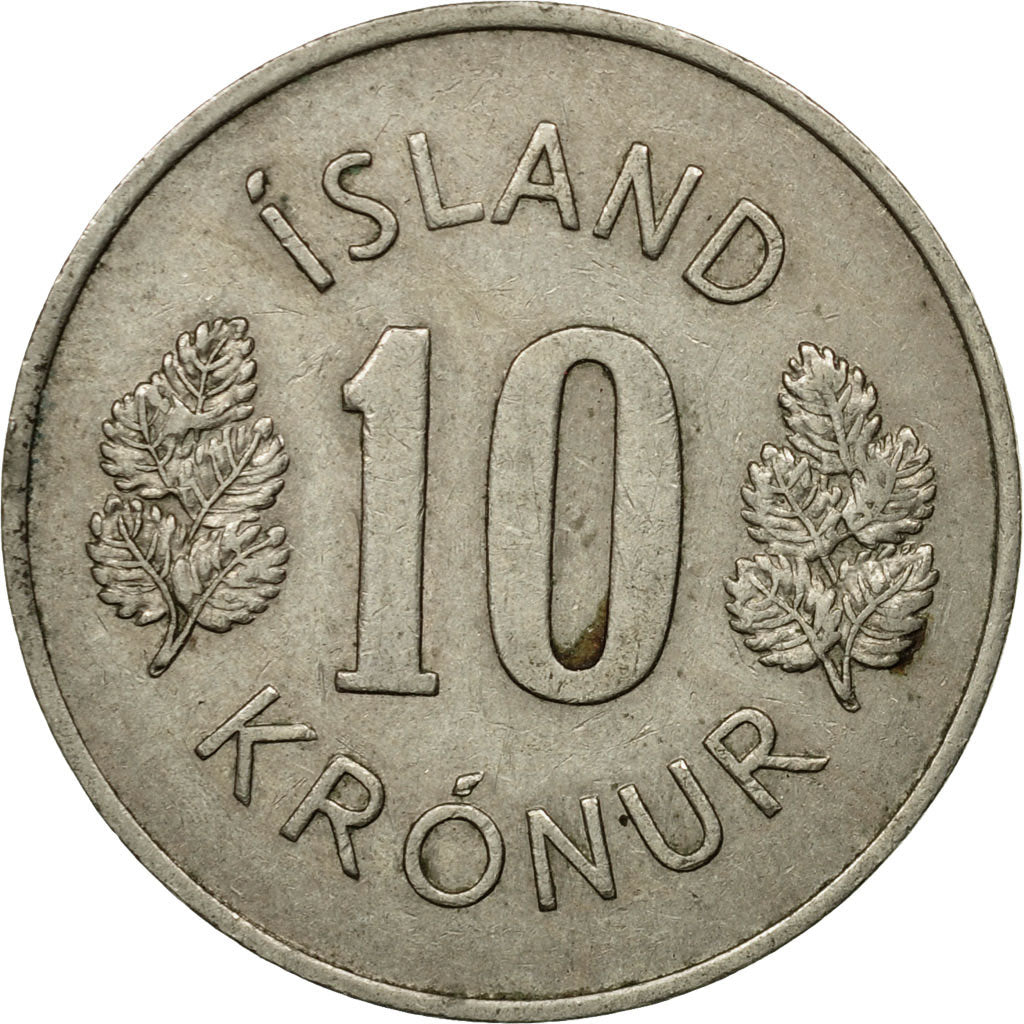 Coin, Iceland, 10 Kronur, 1970, VF(30-35), Copper-nickel, KM:15