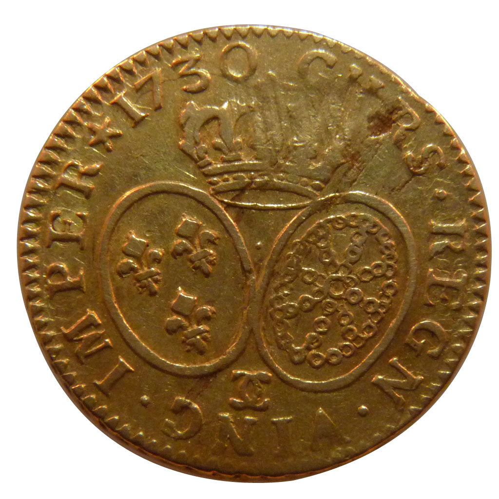 FRANCE, Louis d'Or, 1730, Besançon, VF(20-25), Gold, Gadoury #340, 8.00