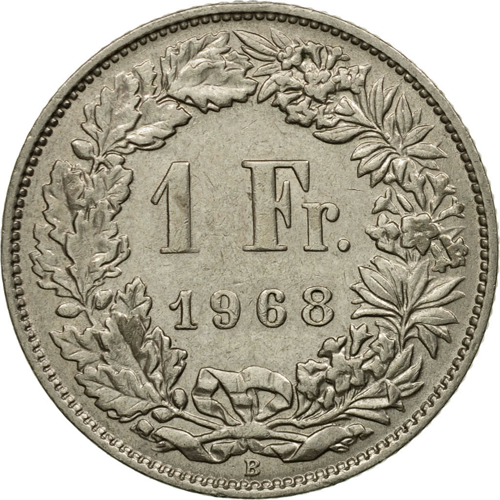 Moneda, Suiza, Franc, 1968, Bern, BC+, Cobre - níquel, KM:24a.1