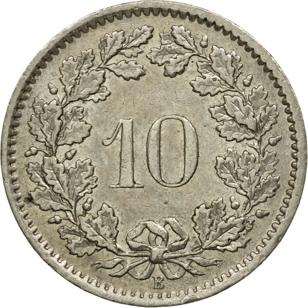Coin, Switzerland, 10 Rappen, 1966, Bern, EF(40-45), Copper-nickel, KM:27