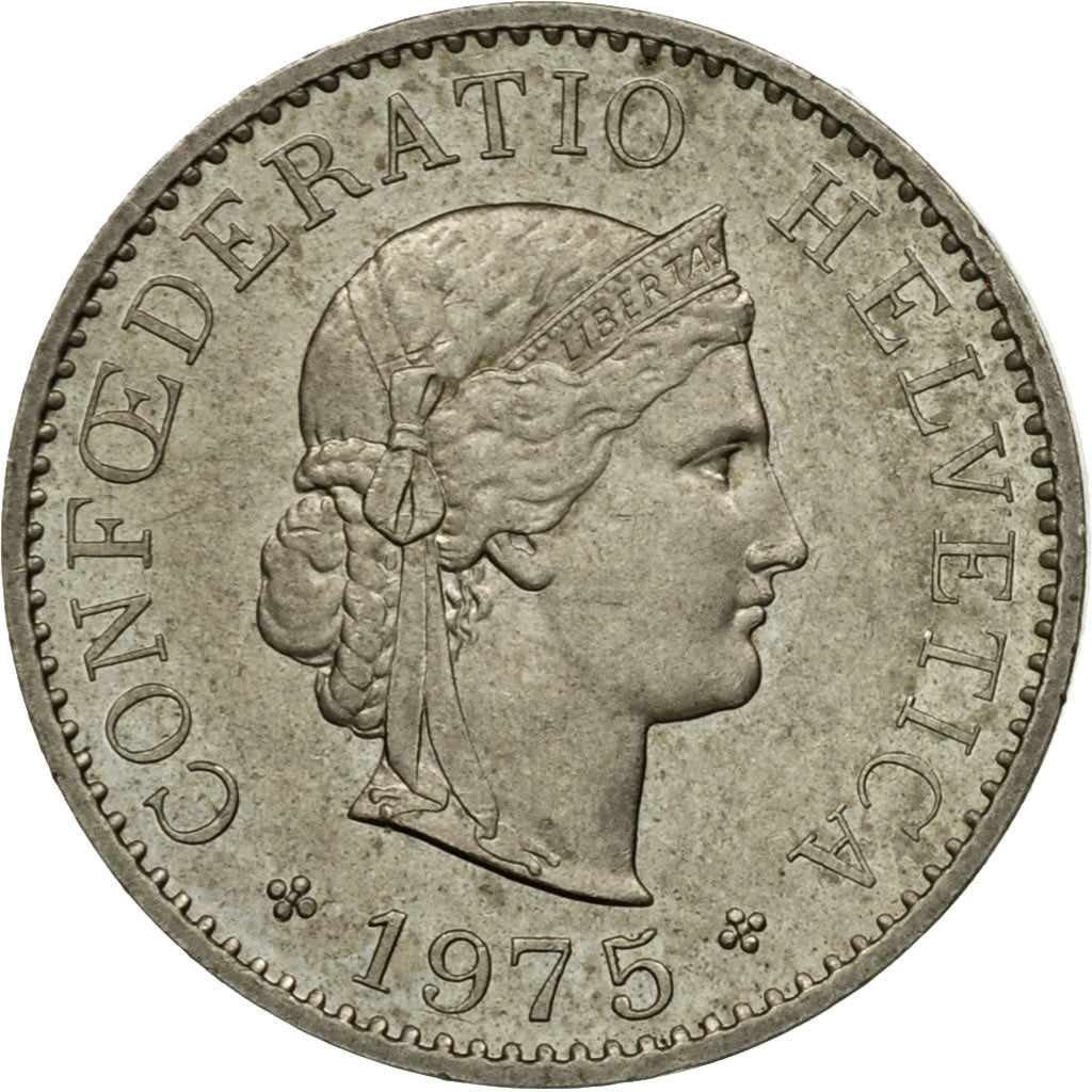 Moneda, Suiza, 5 Rappen, 1975, Bern, BC+, Cobre - níquel, KM:26