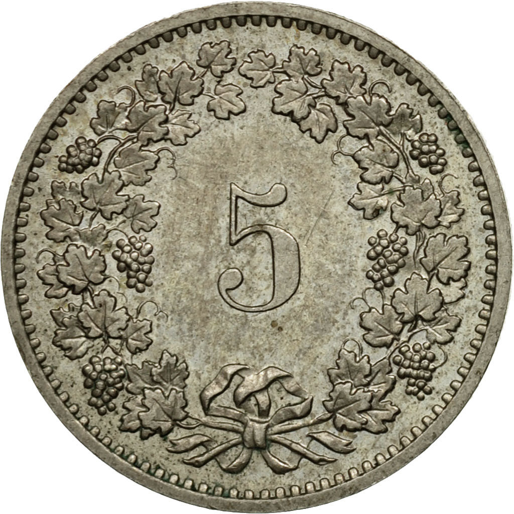 Moneda, Suiza, 5 Rappen, 1975, Bern, BC+, Cobre - níquel, KM:26