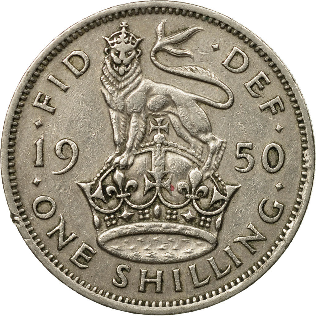 Monnaie, Grande-Bretagne, George VI, Shilling, 1950, TTB, Copper-nickel, KM:876
