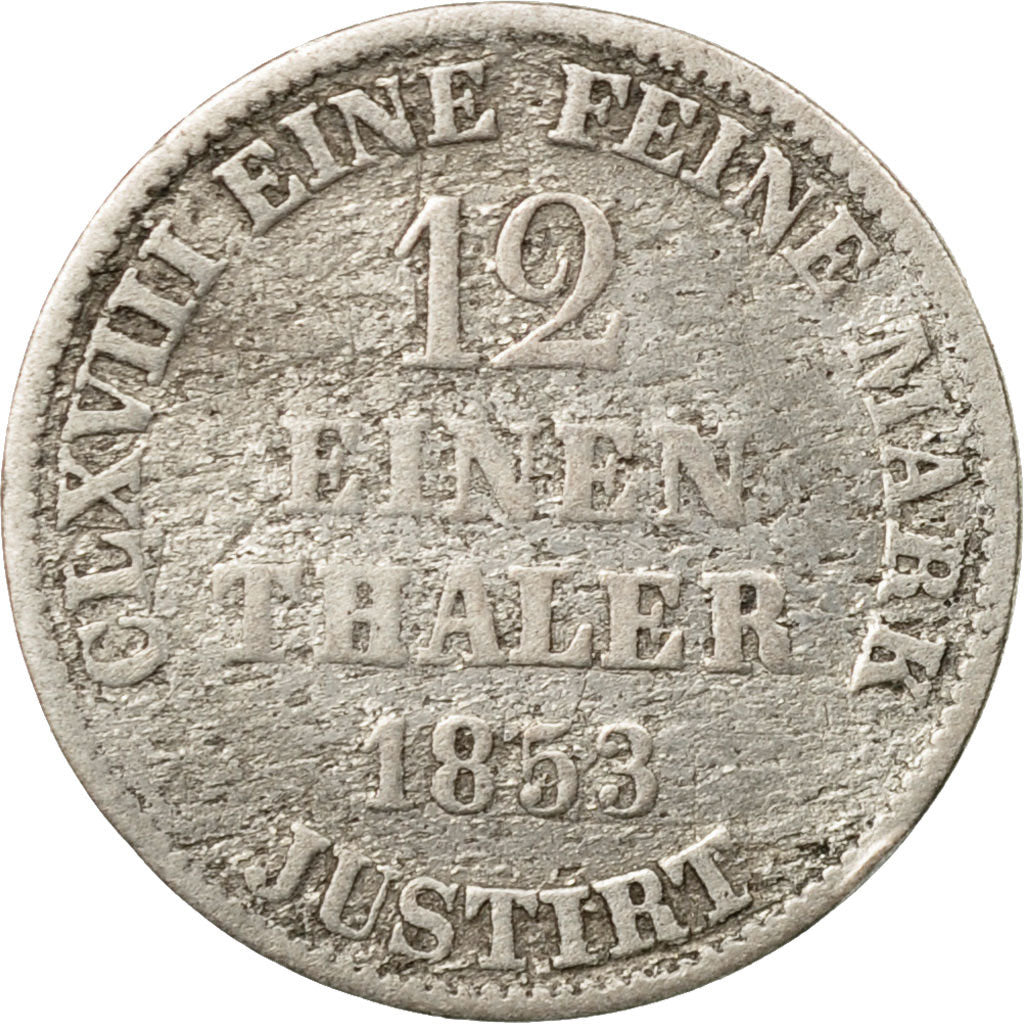 Coin, German States, HANNOVER, Georg V, 1/12 Thaler, 3 Mariengroschen, 1853