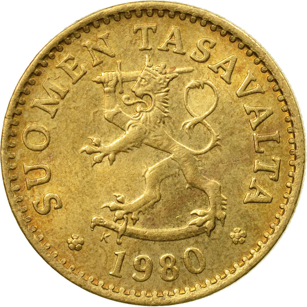 Coin, Finland, 10 Pennia, 1980, AU(50-53), Aluminum-Bronze, KM:46