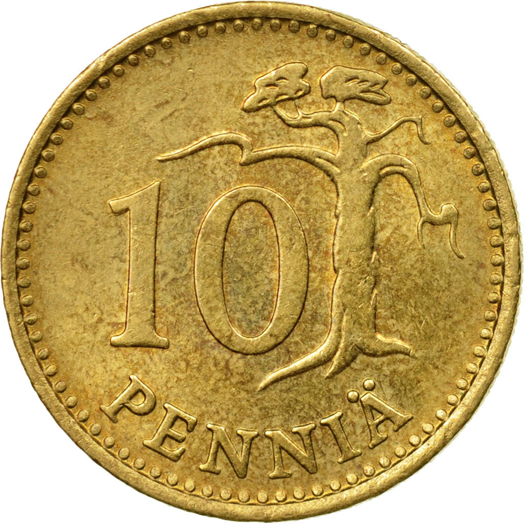 Coin, Finland, 10 Pennia, 1980, AU(50-53), Aluminum-Bronze, KM:46