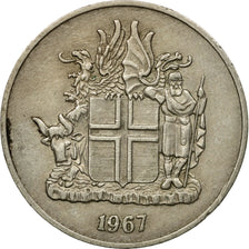 Moneta, Islanda, 10 Kronur, 1967, MB+, Rame-nichel, KM:15