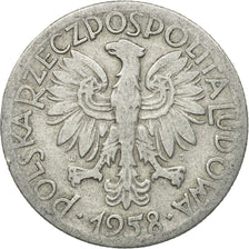 Coin, Poland, 5 Zlotych, 1958, Warsaw, VF(30-35), Aluminum, KM:47