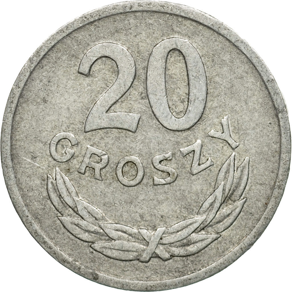 Coin, Poland, 20 Groszy, 1975, Warsaw, VF(30-35), Aluminum, KM:A47