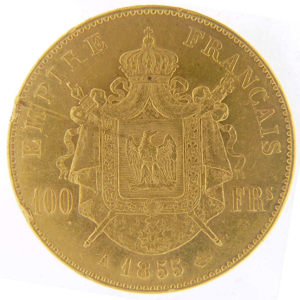 FRANCE, Napoléon III, 100 Francs, 1855, Paris, KM #786.1, EF(40-45), Gold, G...