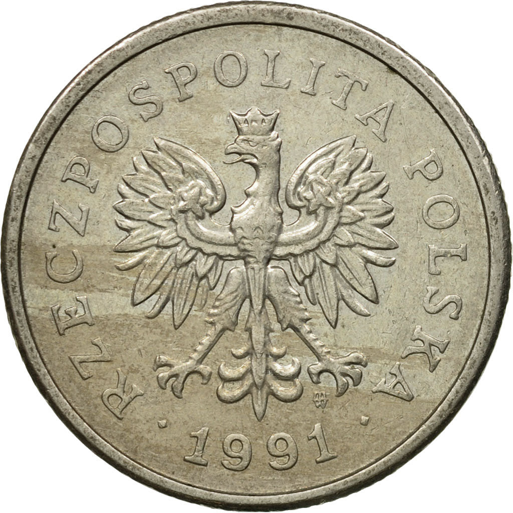 Coin, Poland, Zloty, 1991, Warsaw, VF(30-35), Copper-nickel, KM:282