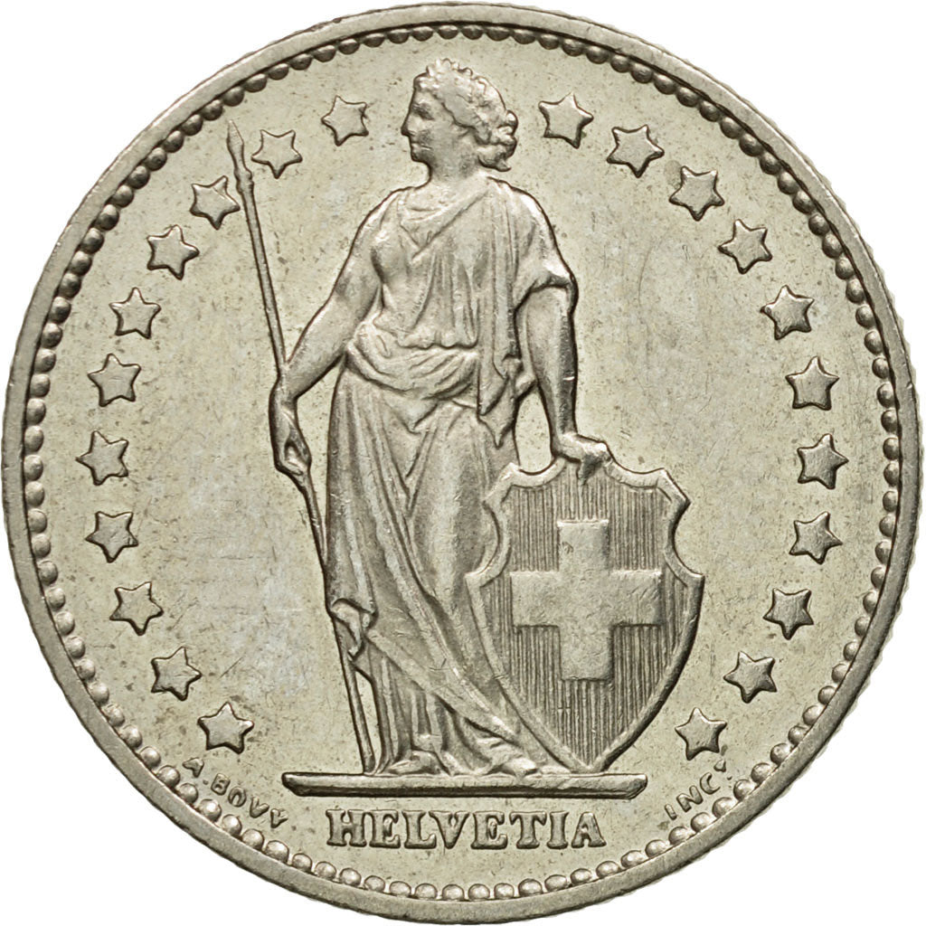 Coin, Switzerland, Franc, 1976, Bern, EF(40-45), Copper-nickel, KM:24a.1