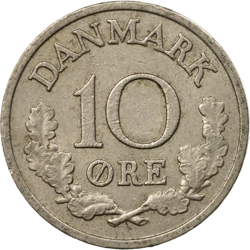 Moneta, Danimarca, Frederik IX, 10 Öre, 1968, Copenhagen, MB, Rame-nichel
