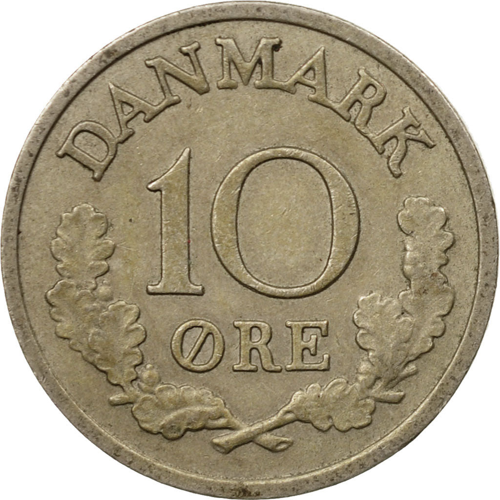 Coin, Denmark, Frederik IX, 10 Öre, 1970, Copenhagen, VF(30-35), Copper-nickel