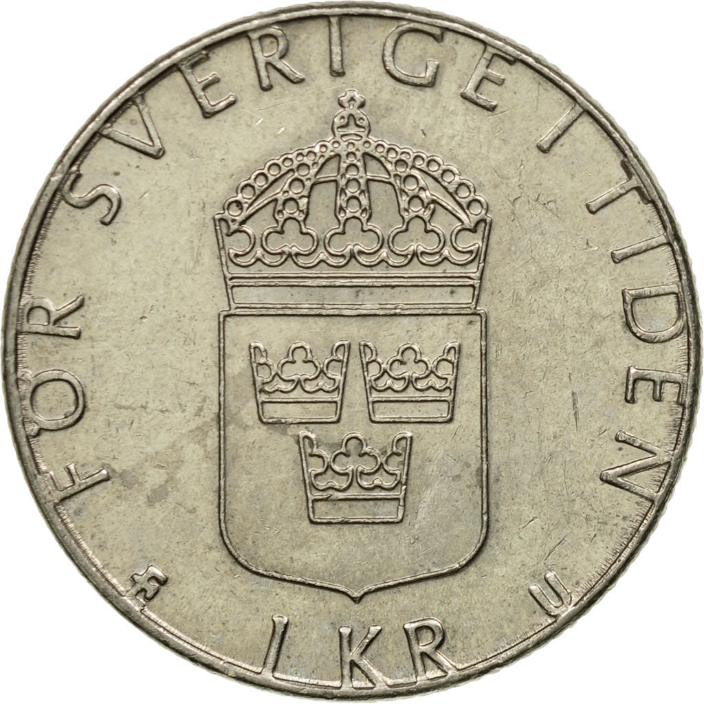 Moneta, Szwecja, Carl XVI Gustaf, Krona, 1980, EF(40-45), Miedź-Nikiel
