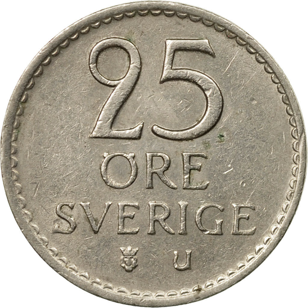 Coin, Sweden, Gustaf VI, 25 Öre, 1972, EF(40-45), Copper-nickel, KM:836