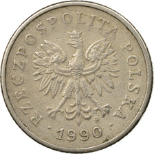 Coin, Poland, 20 Groszy, 1990, Warsaw, VF(30-35), Copper-nickel, KM:280