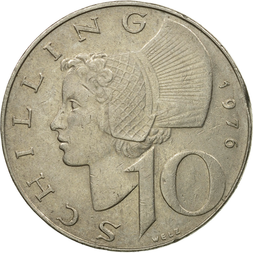 Coin, Austria, 10 Schilling, 1976, VF(30-35), Copper-Nickel Plated Nickel