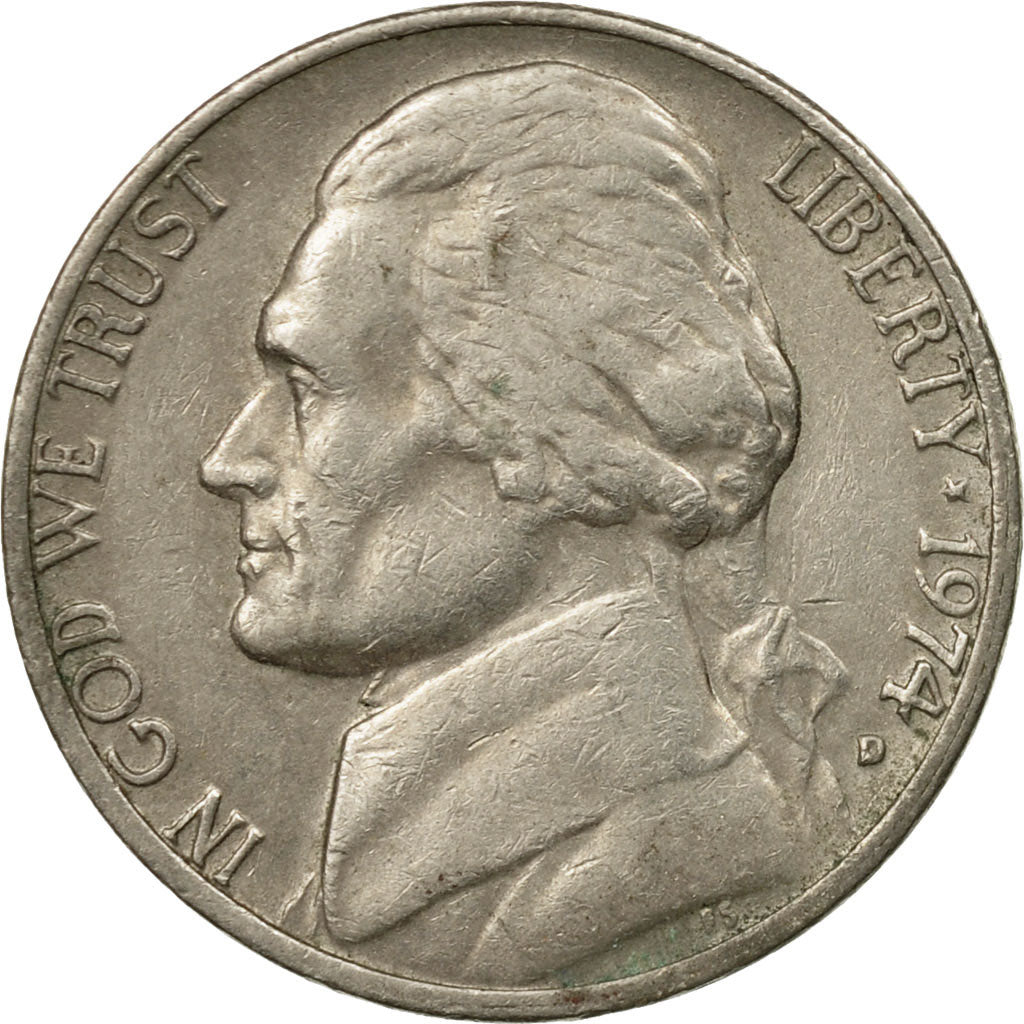 Munten, Verenigde Staten, Jefferson Nickel, 5 Cents, 1974, U.S. Mint, Denver