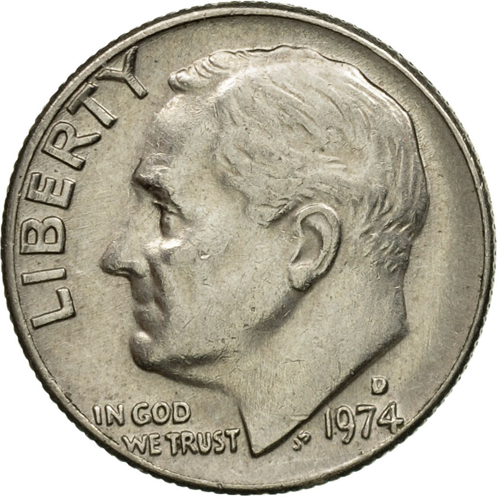 Coin, United States, Roosevelt Dime, Dime, 1974, U.S. Mint, Denver, VF(30-35)
