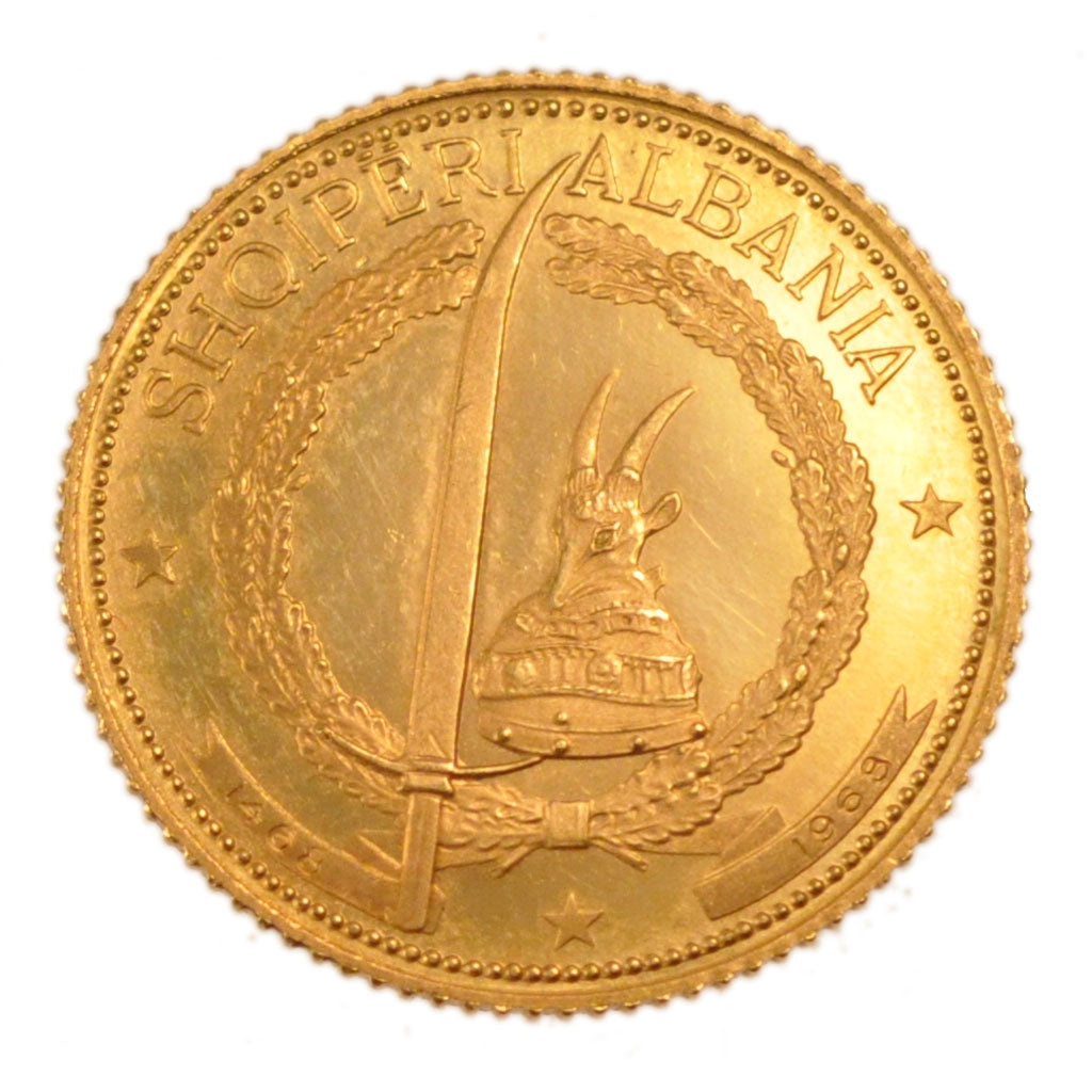 Albania, 20 Leke, 1968, KM #51.6, MS(65-70), Gold, 3.90