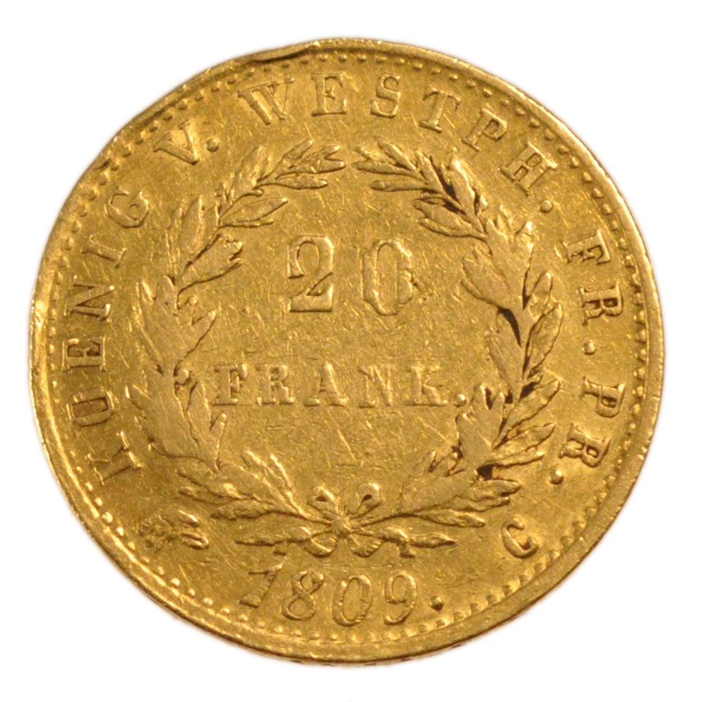 Germany, 20 Frank, 1809, Cassel, KM #C#33b, EF(40-45), Gold, 6.40