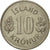 Coin, Iceland, 10 Kronur, 1976, EF(40-45), Copper-nickel, KM:15