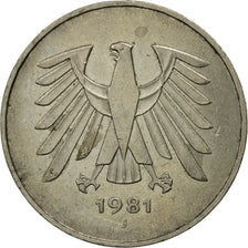 Monnaie, République fédérale allemande, 5 Mark, 1981, Hambourg, TTB