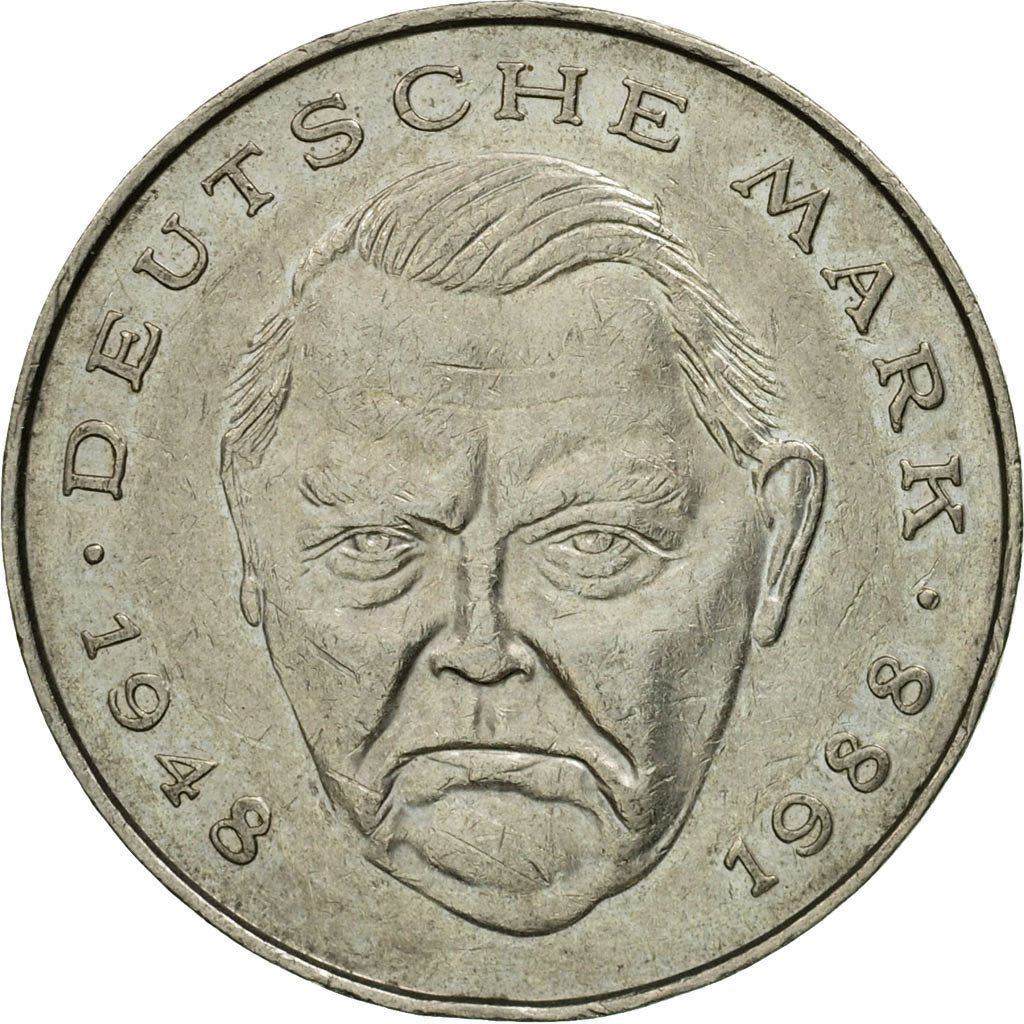 Coin, GERMANY - FEDERAL REPUBLIC, 2 Mark, 1990, Hambourg, EF(40-45)