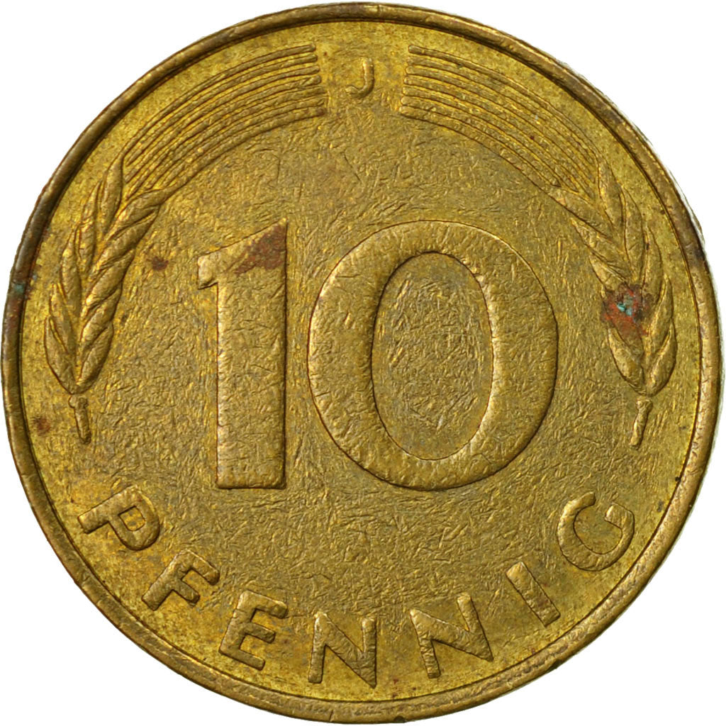 Moneta, Niemcy - RFN, 10 Pfennig, 1982, Hambourg, VF(30-35), Mosiądz powlekany