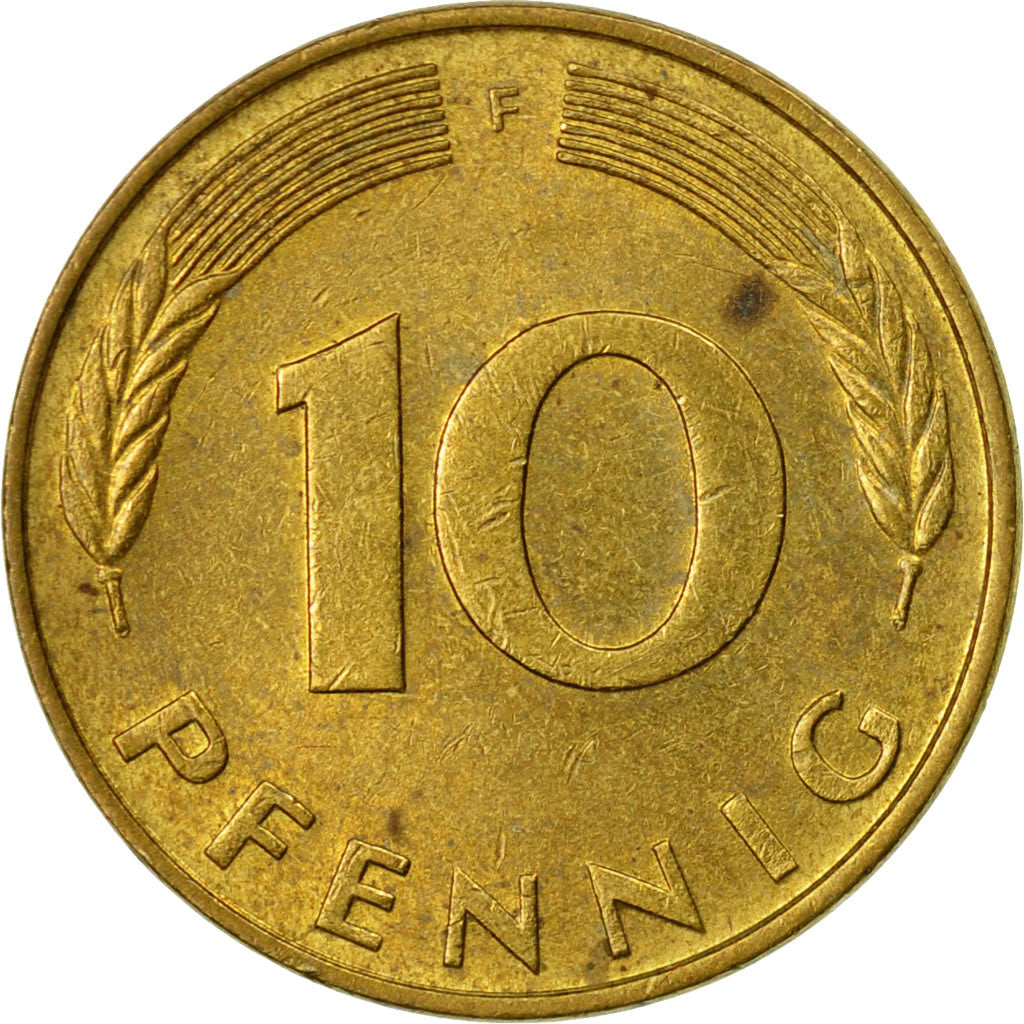 Münze, Bundesrepublik Deutschland, 10 Pfennig, 1978, Stuttgart, S+, Brass Clad
