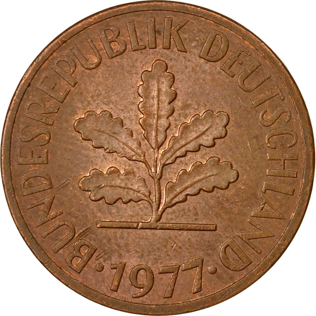 Moneta, GERMANIA - REPUBBLICA FEDERALE, 2 Pfennig, 1977, Hambourg, BB, Acciaio