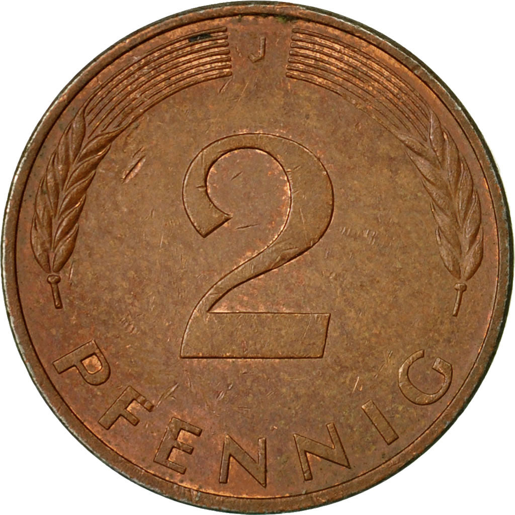 Moneta, GERMANIA - REPUBBLICA FEDERALE, 2 Pfennig, 1977, Hambourg, BB, Acciaio