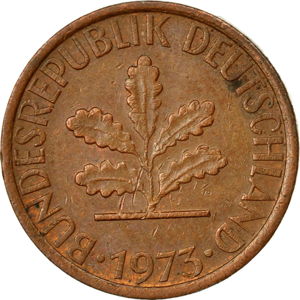 Coin, GERMANY - FEDERAL REPUBLIC, Pfennig, 1973, Munich, EF(40-45), Copper