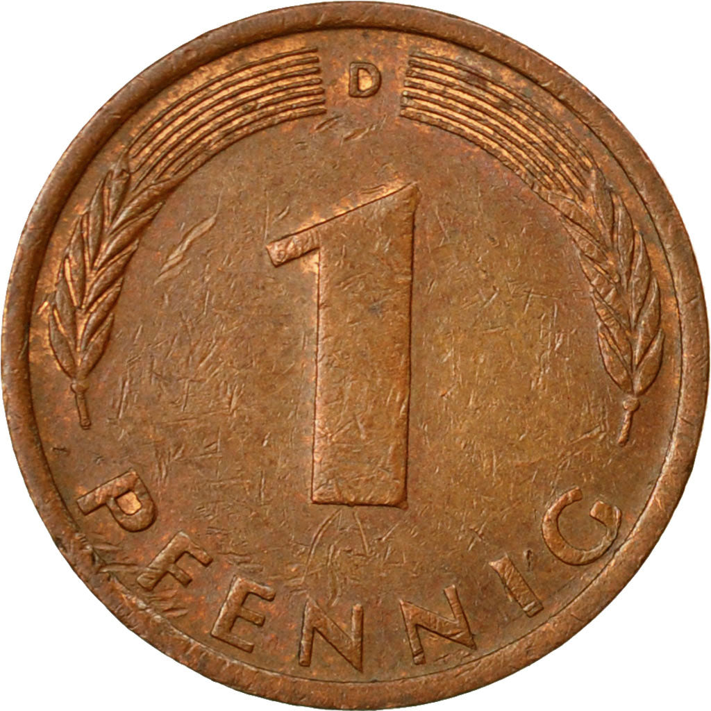 Coin, GERMANY - FEDERAL REPUBLIC, Pfennig, 1973, Munich, EF(40-45), Copper