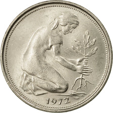 Coin, GERMANY - FEDERAL REPUBLIC, 50 Pfennig, 1972, Karlsruhe, AU(50-53)