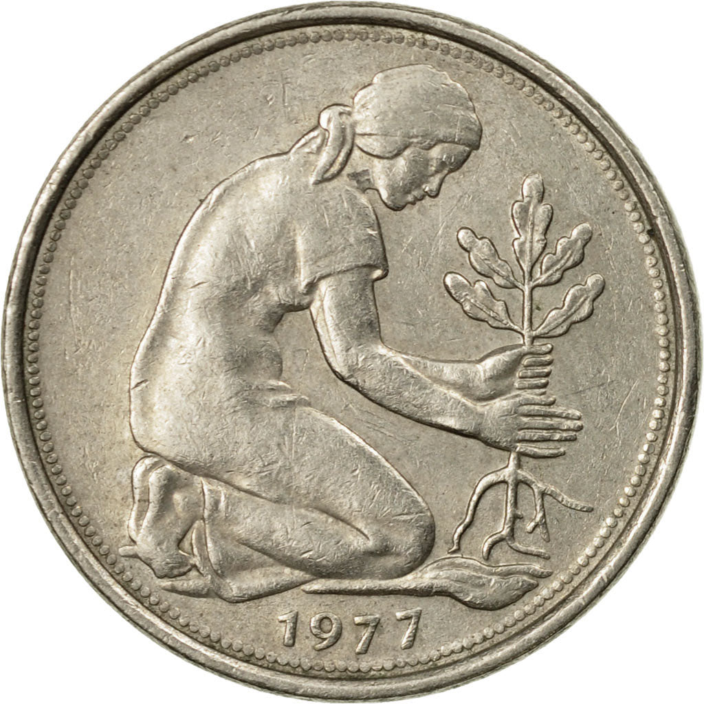 Münze, Bundesrepublik Deutschland, 50 Pfennig, 1977, Stuttgart, S+