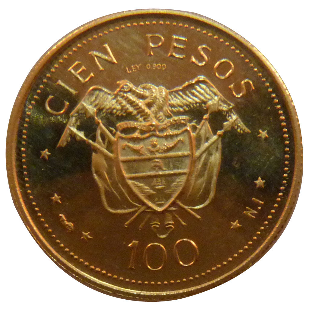 Colombia, 100 Pesos, 1968, KM #231, MS(60-62), Gold, 4.30