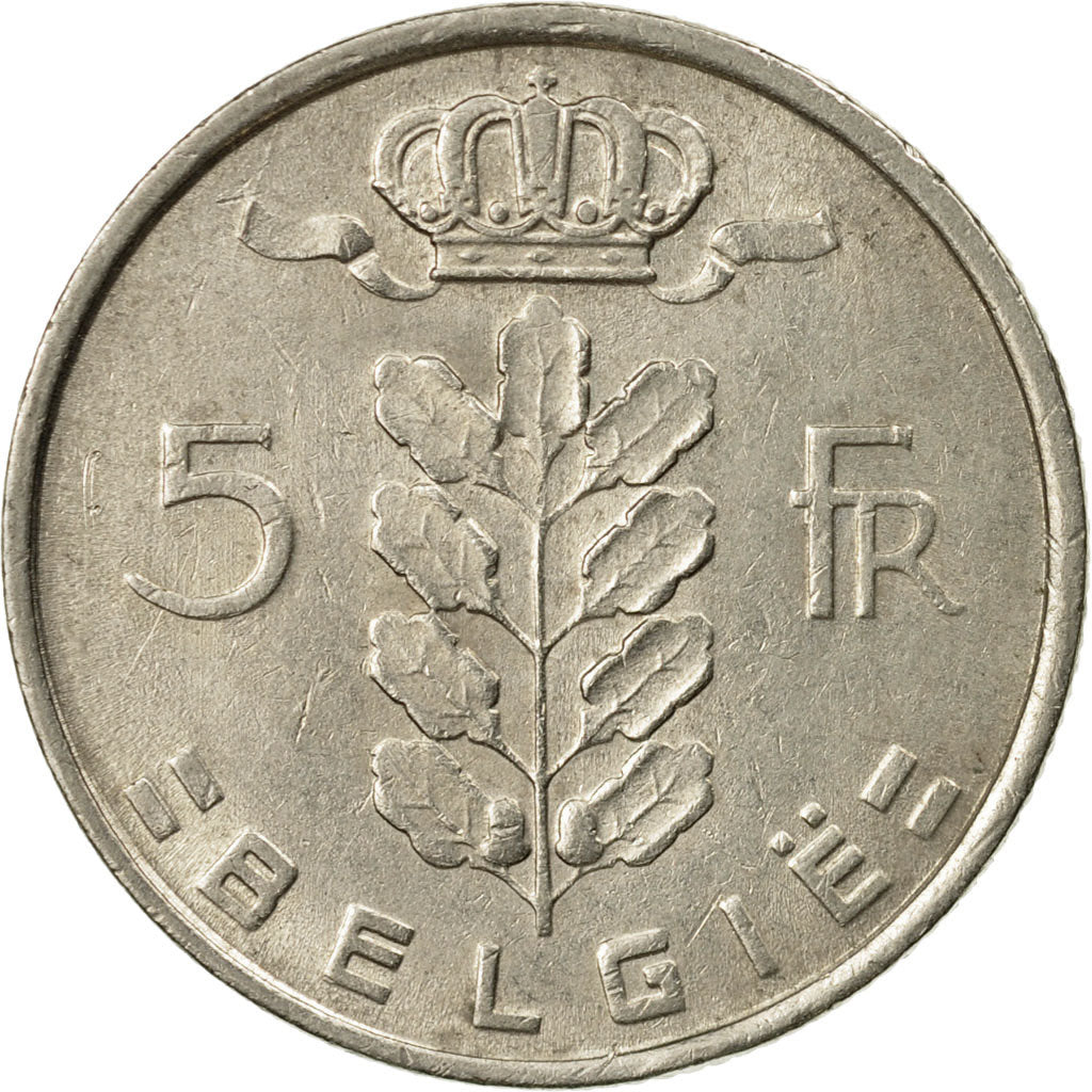 Moneta, Belgia, 5 Francs, 5 Frank, 1976, VF(20-25), Miedź-Nikiel, KM:135.1
