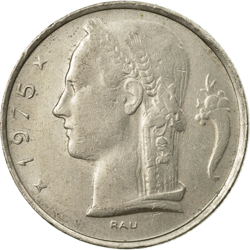 Coin, Belgium, 5 Francs, 5 Frank, 1975, EF(40-45), Copper-nickel, KM:134.2