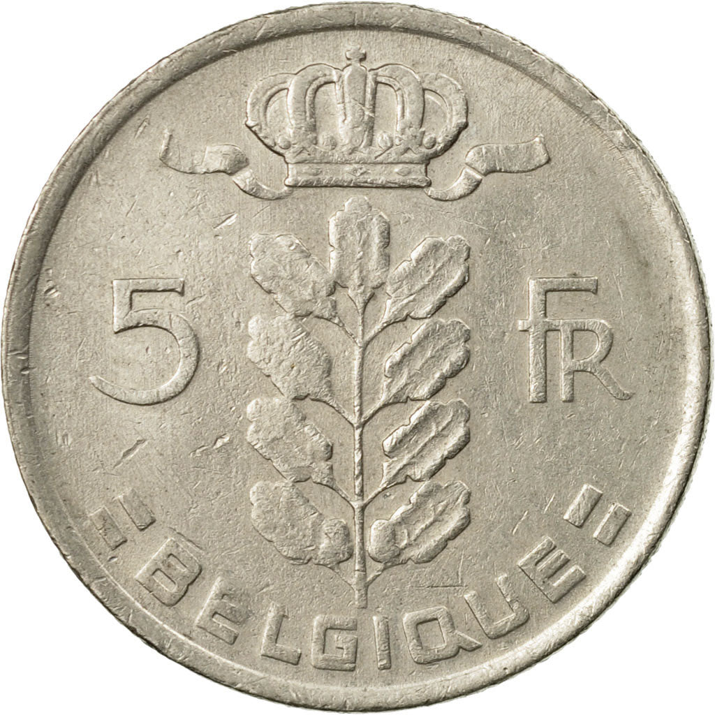 Coin, Belgium, 5 Francs, 5 Frank, 1975, EF(40-45), Copper-nickel, KM:134.2