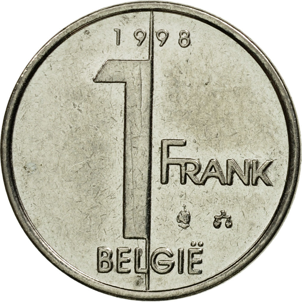 Moneta, Belgio, Albert II, Franc, 1998, Brussels, BB+, Ferro placcato nichel
