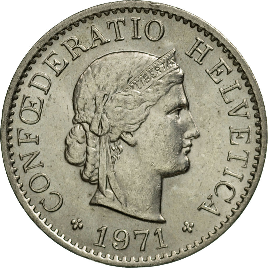 Moneda, Suiza, 5 Rappen, 1971, Bern, MBC+, Cobre - níquel, KM:26
