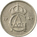 Moneta, Szwecja, Gustaf VI, 25 Öre, 1969, EF(40-45), Miedź-Nikiel, KM:836