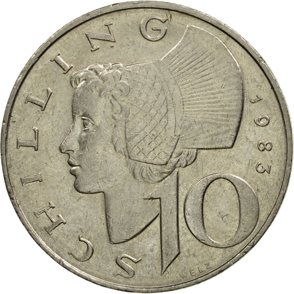 Coin, Austria, 10 Schilling, 1983, AU(50-53), Copper-Nickel Plated Nickel