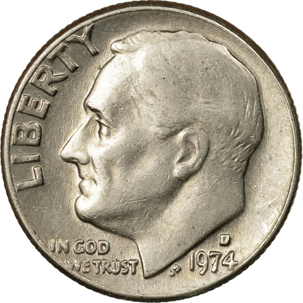 Munten, Verenigde Staten, Roosevelt Dime, Dime, 1974, U.S. Mint, Denver, ZF